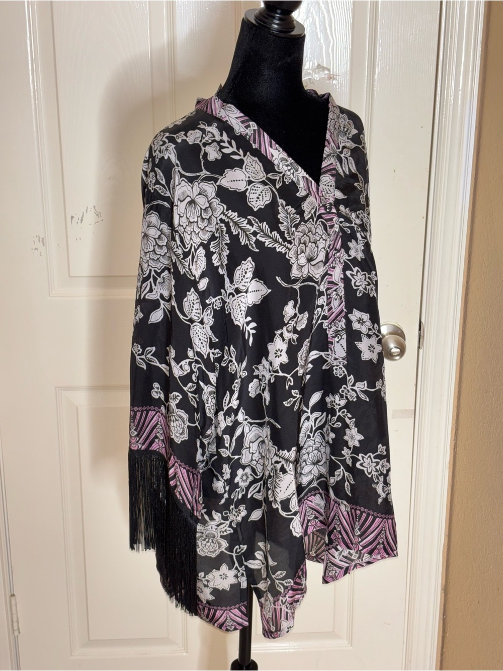 Johnny Was Black Edina Fringe Blouse XLarge - Picture 8 of 13